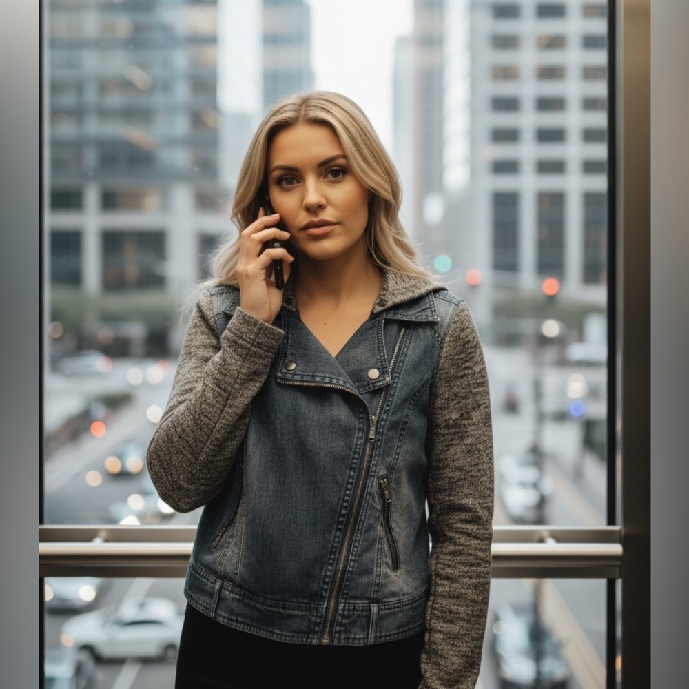 Sebby half Jean/ sweater jacket